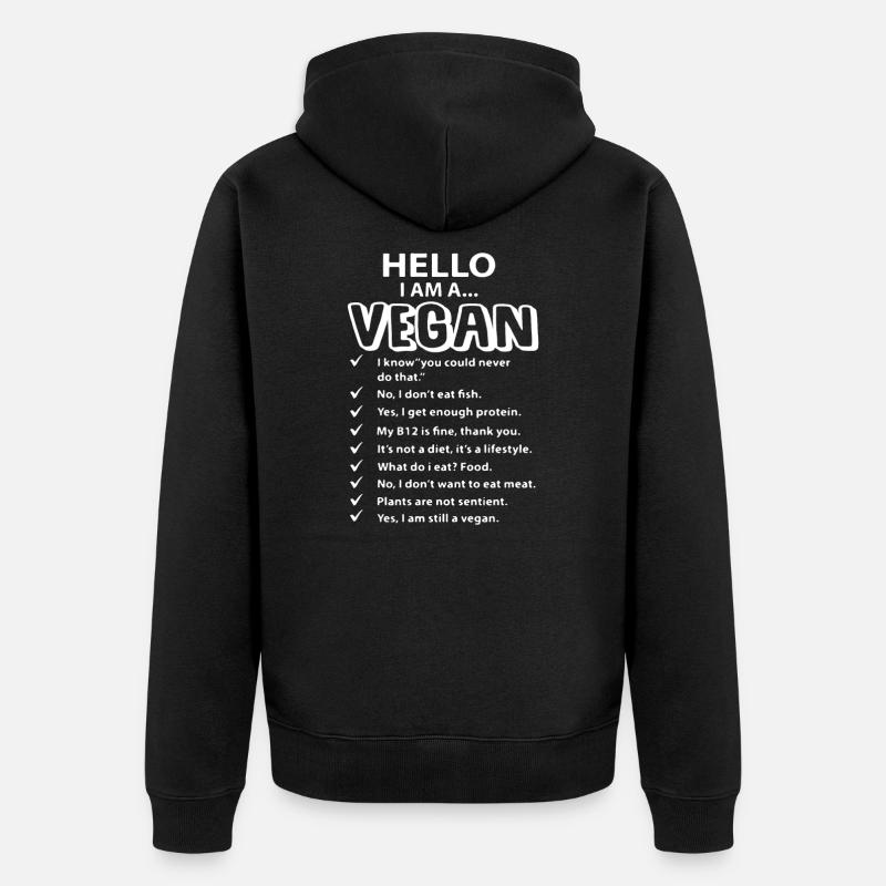 Végétalien végétalien - Veste à capuche bio Premium Unisexe - noir