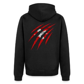 Schweiz Schweizer inside Helvetia Wunde Geschenk - Unisex Premium Bio Zip Hoodie - Schwarz - Hinten - Nico (187cm)