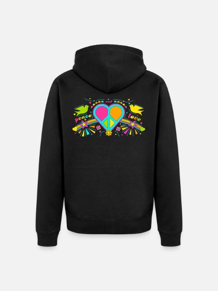 Festival hippie - Veste à capuche bio Premium Unisexe - noir