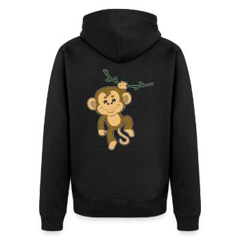 Monkey Monkey Orang Utan Gorilla Chimp Baboon - Veste à capuche bio Premium Unisexe - noir - Dos - Nico (187cm)