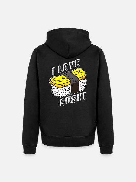 J'adore les sushis - Veste à capuche bio Premium Unisexe - noir