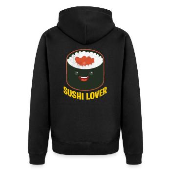 Sushi Cuisine asiatique Japonaise Cuisine japonaise - Veste à capuche bio Premium Unisexe - noir - Dos - Nico (187cm)