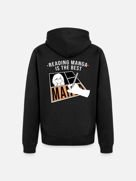 Manga - Unisex Premium Bio Zip Hoodie - Schwarz