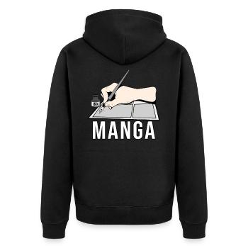 Manga - Veste à capuche bio Premium Unisexe - noir - Dos - Nico (187cm)