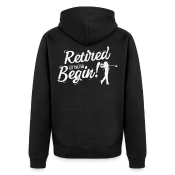 Retraite retraite golf golfeur cadeau - Veste à capuche bio Premium Unisexe - noir - Dos - Nico (187cm)
