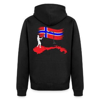 Norway north fishing gift Scandinavia - Unisex Premium Organic Zip Hoodie - black - Back - Nico (187cm)