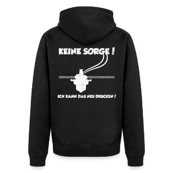 3D Drucker Druck Ausdruck Print Printing Geschenk - Unisex Premium Bio Zip Hoodie - Schwarz - Hinten - Nico (187cm)