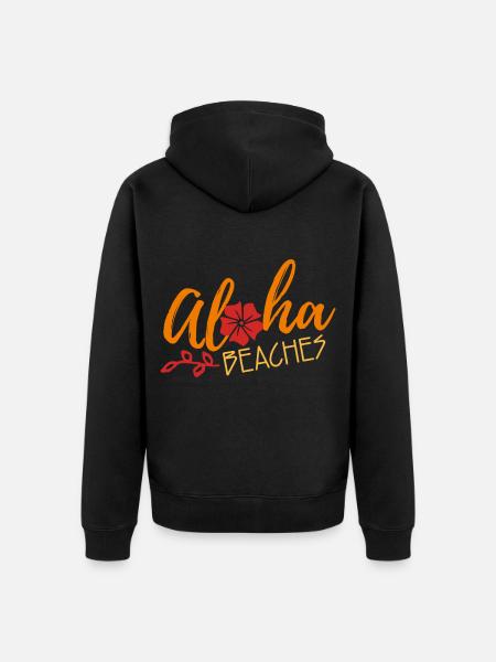 Aloha - Unisex Premium Organic Zip Hoodie - black