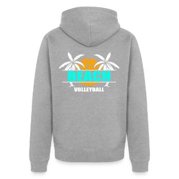 Beach volley ball beach volley vacances - Veste à capuche bio Premium Unisexe - gris chiné - Dos - Nico (187cm)