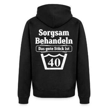 40. Geburtstag 40 Jahre Jubiläum Spruch Geschenk - Unisex Premium Bio Zip Hoodie - Schwarz - Hinten - Nico (187cm)
