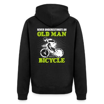 Mountain Bike Bike Cycling Bike - Unisex Premium Organic Zip Hoodie - black - Back - Nico (187cm)