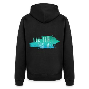 I miss the sea shirt design - Unisex Premium Organic Zip Hoodie - black - Back - Nico (187cm)
