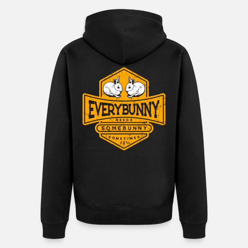 Lapin mignon dicton drôle lapin - Veste à capuche bio Premium Unisexe - noir