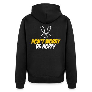 Lapin lapin lapin Be Hoppy Mignon - Veste à capuche bio Premium Unisexe - noir - Dos - Nico (187cm)