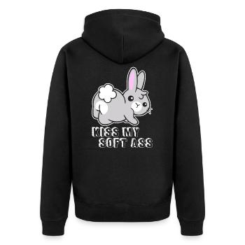 Lustige Niedlichen Tiere Sprüche Hase Häschen - Unisex Premium Bio Zip Hoodie - Schwarz - Hinten - Nico (187cm)