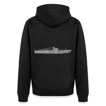 Nato Alphabet U-Boot - Unisex Premium Bio Zip Hoodie - Schwarz - Hinten - Nico (187cm)