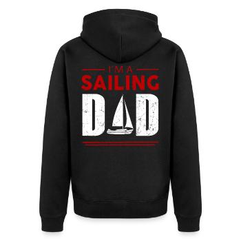 Segelschiff Segelbott Segeln Dad Segelsport - Unisex Premium Bio Zip Hoodie - Schwarz - Hinten - Nico (187cm)
