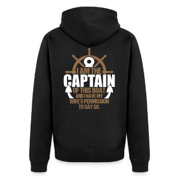 Captain sailboat sailing ship sailing yachting - Unisex Premium Organic Zip Hoodie - black - Back - Nico (187cm)