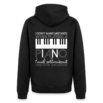 No mistakes piano piano - Unisex Premium Organic Zip Hoodie - black - Back - Nico (187cm)