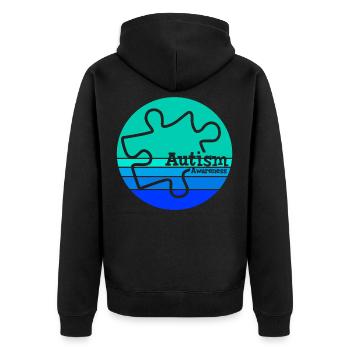 Autism Awareness Day Autismus Autist - Unisex Premium Bio Zip Hoodie - Schwarz - Hinten - Nico (187cm)