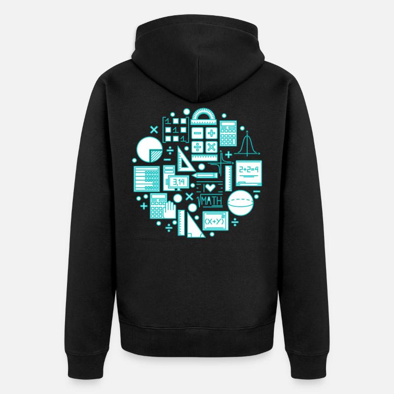 Math Teacher Teacher Math - Unisex Premium Organic Zip Hoodie - black