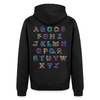 Colorful ABCLimited Edition - Unisex Premium Organic Zip Hoodie - black - Back - Nico (187cm)