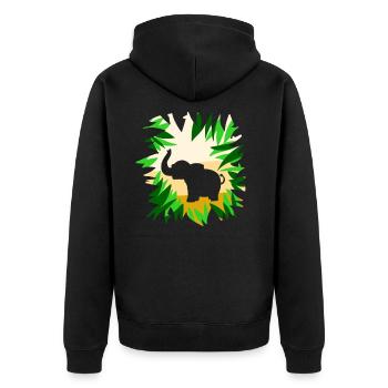 Elephant desert elephant dwarf elephant forest elephant - Unisex Premium Organic Zip Hoodie - black - Back - Nico (187cm)