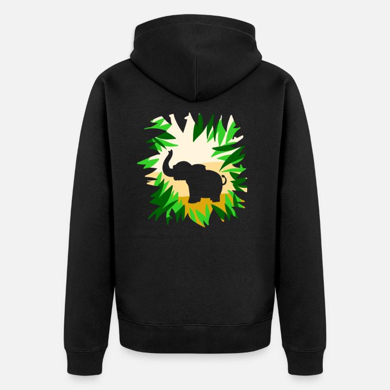Elefant Wüstenelefant Zwergelefant Waldelefant - Unisex Premium Bio Zip Hoodie - Schwarz
