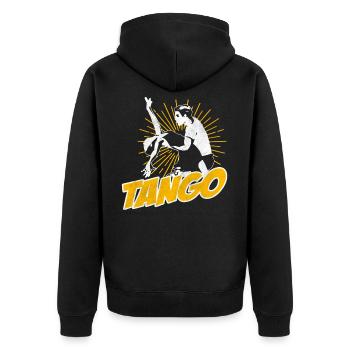 Tango Tanzpaar Tanzkurs Tanzschule Tanzen - Unisex Premium Bio Zip Hoodie - Schwarz - Hinten - Nico (187cm)