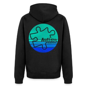 Autismus Awareness Day Autist Autismus - Unisex Premium Bio Zip Hoodie - Schwarz - Hinten - Nico (187cm)