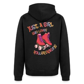 Roller Roller - Just A Girl Who Loves Roller Patinage - Veste à capuche bio Premium Unisexe - noir - Dos - Nico (187cm)