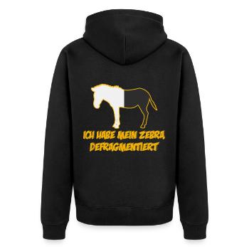 Zebra Defragmentiert Informatiker - Unisex Premium Bio Zip Hoodie - Schwarz - Hinten - Nico (187cm)