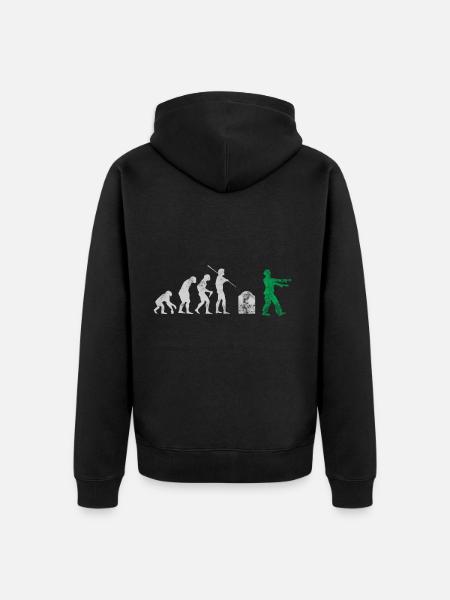 Evolution Zombies Halloween - Unisex Premium Bio Zip Hoodie - Schwarz