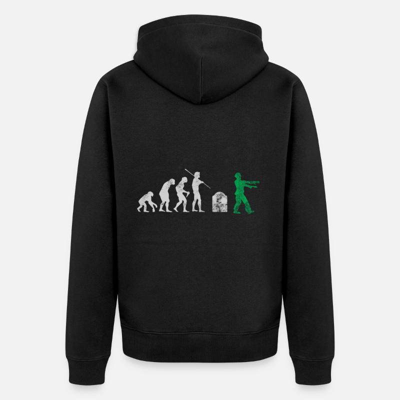 Evolution Zombies Halloween - Unisex Premium Bio Zip Hoodie - Schwarz