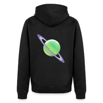 Planète Saturne Espace - Veste à capuche bio Premium Unisexe - noir - Dos - Nico (187cm)
