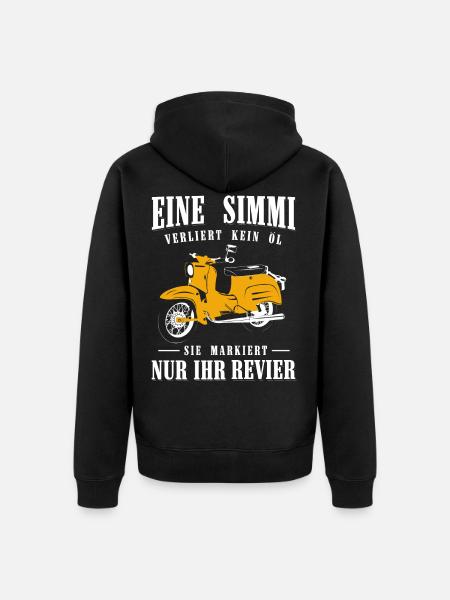 Schwalbe, Eine Simmi leckt nicht,Markiert Revier - Unisex Premium Bio Zip Hoodie - Schwarz