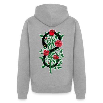 Épines et poison - Veste à capuche bio Premium Unisexe - gris chiné - Dos - Nico (187cm)