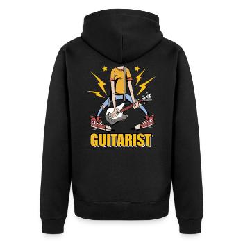 Guitarist Guitars Musician RocknRoll Rock Music - Unisex Premium Organic Zip Hoodie - black - Back - Nico (187cm)
