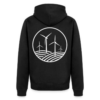 Éolienne Retro Style , Énergie verte - Veste à capuche bio Premium Unisexe - noir - Dos - Nico (187cm)