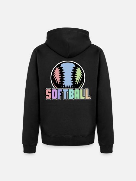 Softball - Unisex Premium Bio Zip Hoodie - Schwarz
