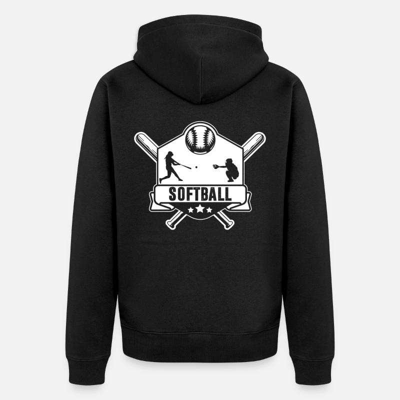 softball - Veste à capuche bio Premium Unisexe - noir