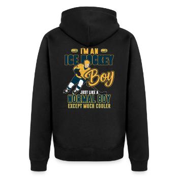 Hockey Hockey sur glace Joueur de hockey Rondelle - Veste à capuche bio Premium Unisexe - noir - Dos - Nico (187cm)