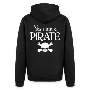 Pirate pirate crâne pirate tête - Veste à capuche bio Premium Unisexe - noir - Dos - Nico (187cm)