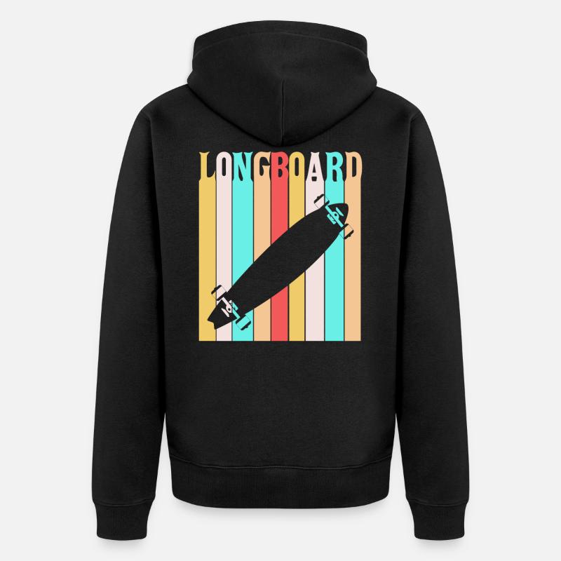 Longboard - Unisex Premium Bio Zip Hoodie - Schwarz