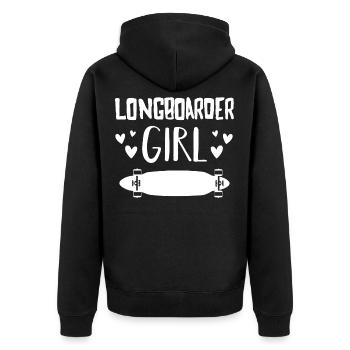 Longboarder Girl Longboard Longboarding Skate - Veste à capuche bio Premium Unisexe - noir - Dos - Nico (187cm)