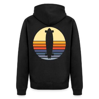 Longboard Longboarding Longboarder Skate - Veste à capuche bio Premium Unisexe - noir - Dos - Nico (187cm)