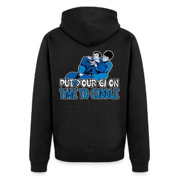 MMA - Unisex Premium Bio Zip Hoodie - Schwarz - Hinten - Nico (187cm)