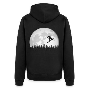 Snowboard - Unisex Premium Bio Zip Hoodie - Schwarz - Hinten - Nico (187cm)