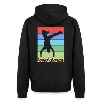 Breakdance Breakdancing - Unisex Premium Bio Zip Hoodie - Schwarz - Hinten - Nico (187cm)