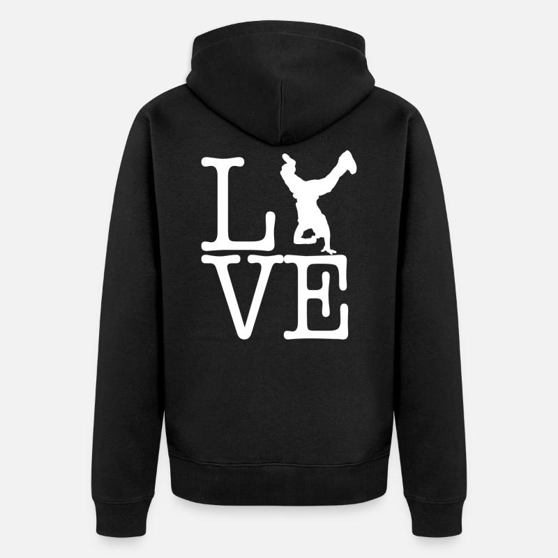 Breakdance - Unisex Premium Bio Zip Hoodie - Schwarz